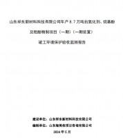 山東祥東新材料科技有限公司年產(chǎn)8.7萬噸抗氧化劑、烷基酚及粗酚精制項目(一期)(一期裝置)竣工環(huán)境保護(hù)驗收監(jiān)測報告